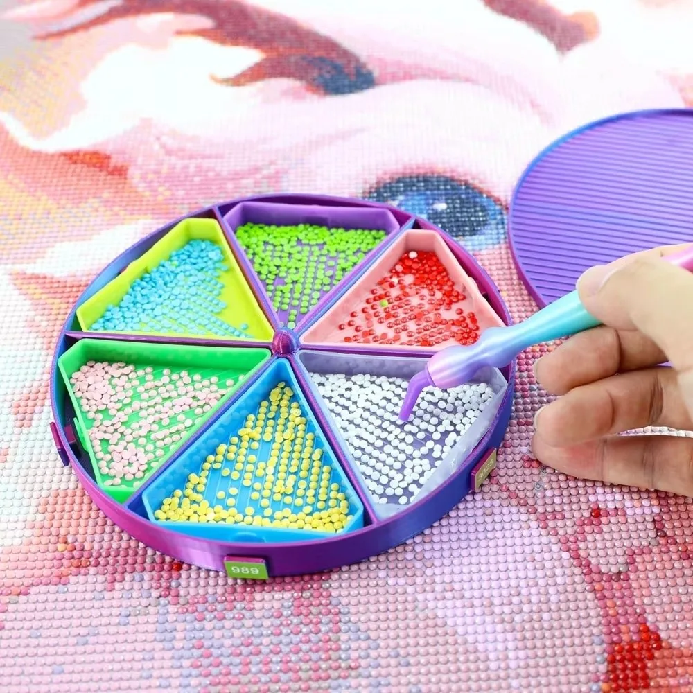 DIY Craft Diamond Painting Tray Kits Embroidery Multi-Color Large Diamond Painting Tray With Lid Rotating Stackable