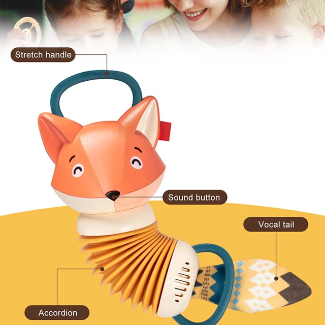Mini Cartoon Fox Accordion Baby Music Toy Kids Instrument Educational for Children Gifts To Appease The Toy 3