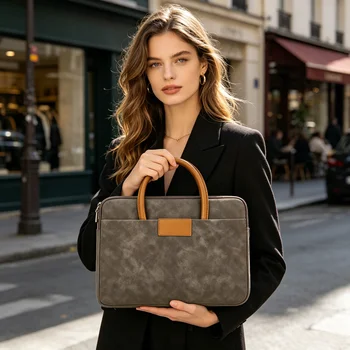 Borsa per computer per uomo e donna, borsa per laptop, custodia per laptop, borsa per computer da 13 pollici, 14 pollici, 15,6 pollici, 16 pollici, in PU.