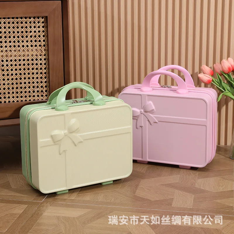 

14 Inch Gift Carrying Suitcase Small Luggage Zipper Lightweight Makeup Box