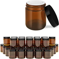 4 oz Amber Glass Jars with Lids Leakproof Round Airtight Jars for Storing Lotions Powders Ointments Candle Making 1