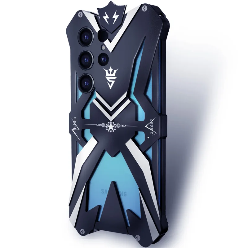 For Samsung S23 Ultra 5G Case Heavy Duty Aluminum Metal Phone Cover Hard Case for Samsung Galaxy S23 Ultra S23Ultra Phone Bags