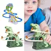 DIY Rail Racing Track Electric Little Yellow Duck Climbing Stairs Toy Pig Action Figures Music Roller Coaster Toy For Kids Gifts 6