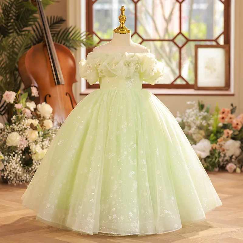 

2023 Teenmiro Evening Dress for Teenage Girl Children Luxury Gala Dresses Infants Sequins Maxi Ball Gown Kids Elegant Partywear