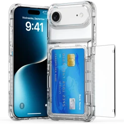 Transparent Phone Case with 4 Card Slots and Enhanced Protection - iPhone 12 Pro Max (Clear)
