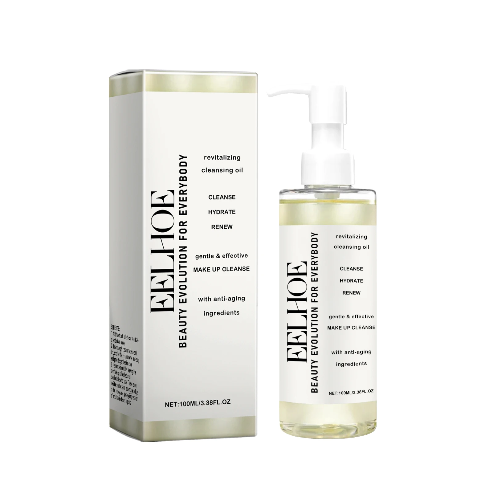EELHOE Facial Cleansing Oil Gentle Sensitive Skin Makeup Remover Moisturizing Soothing Cleansing Liquid Skin Care Products 100ml 2