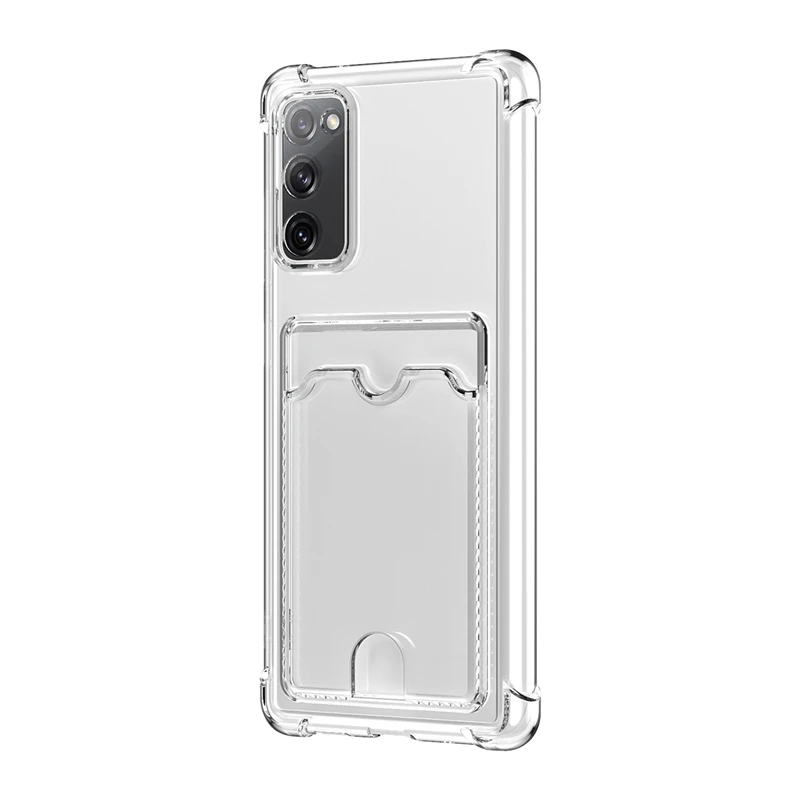 Luxury Shockproof Transparent Phone Case with Card Slot Wallet Cover
