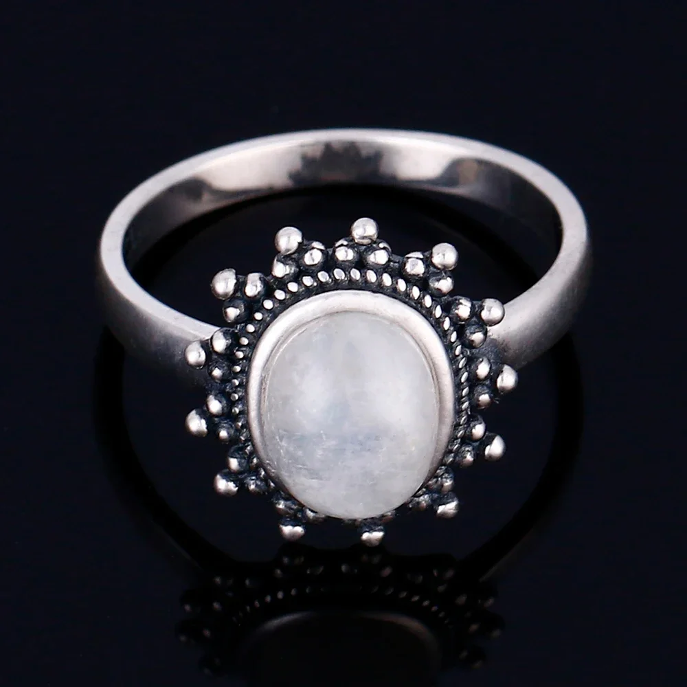 Natural Moonstone 6x6MM Round Cut Loose Stone with Blu Decoration Fashion DIY Creative Gemstone Jewelry Gift 10pcs/Set