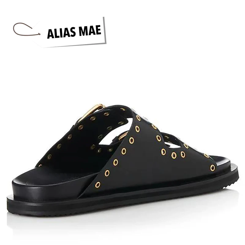 Summer women's shoes fashion casual rivet a line with open toe outside to wear slippers