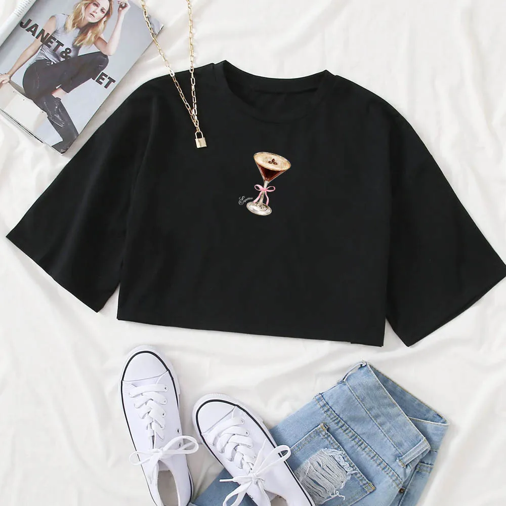 Sabrina Carpenter Espresso Album Crop Tops Sabrina Carpenter Music Gift for Fan Harajuku O-Neck Short Sleeves Crop Tops 5