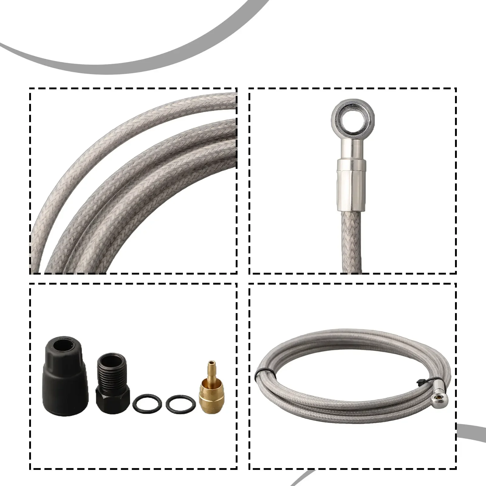 1 Set Hydraulic Disc Brake Hose Road Bike Hydraulic Brake Hose Olive Insert Connecting Bolt Kit For -Shimano 2m Accessories
