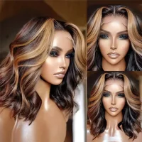 Perruques Bob Body Wave 4/27 en Cheveux Humains, Perruque Courte Ombrée 13x4 Lace Front en Cheveux Humains, Cheveux Brésiliens pour Femmes 2