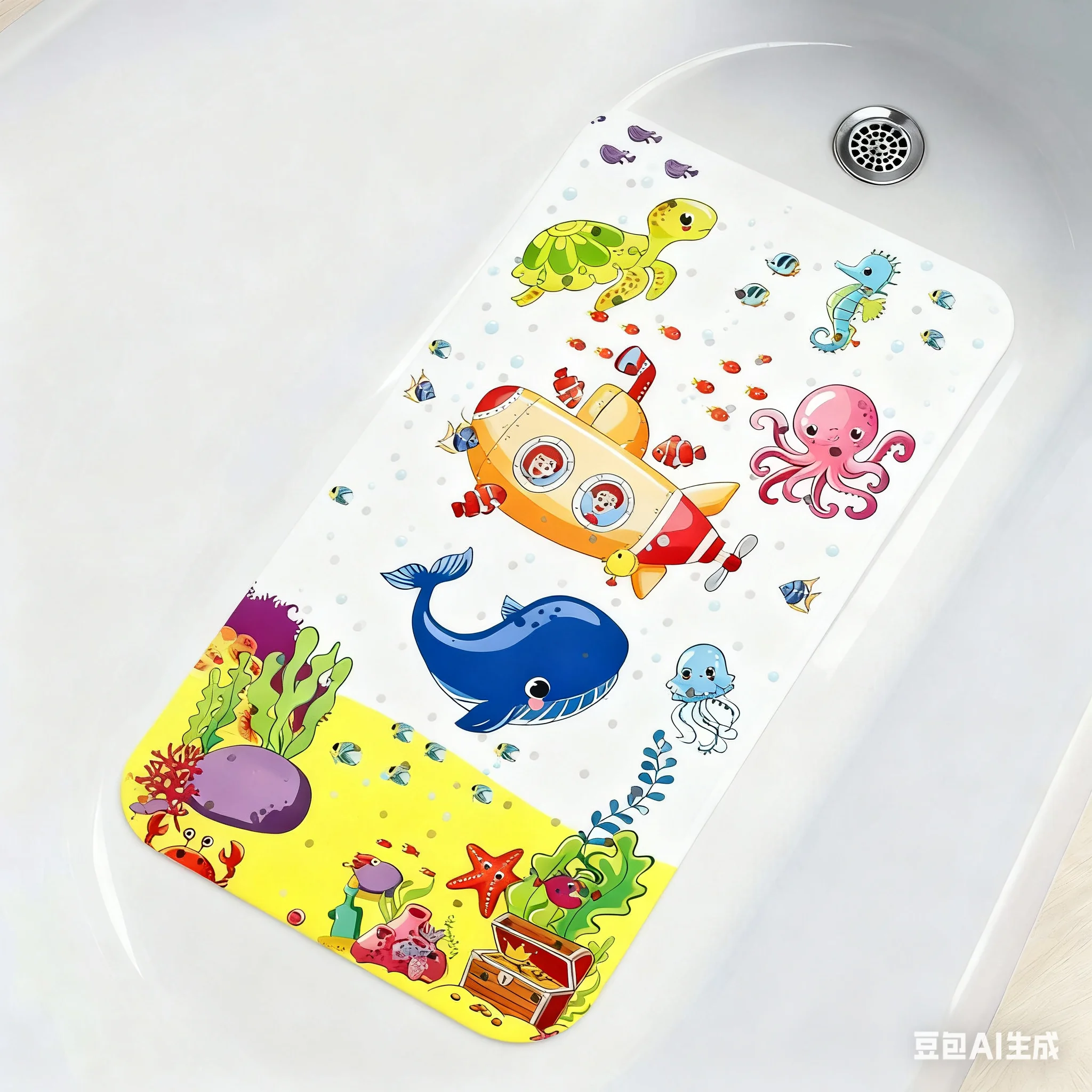 Premium Non-Slip Shower Mat with Suction Cups and Drain Holes