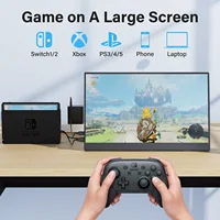 Amoudo 15.6 Inch Portable Monitor 1920x1080P  Extend Display IPS LCD Panel Penhole Stand VESA USBC Mini HDMI Mobile Display 6