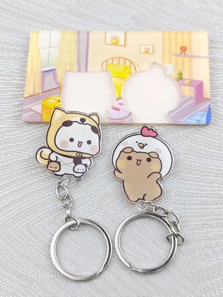 Couple Key Holder Shared Keychain Hanger Door Prevent Loss Key Pendant Lover House Up Moive Ring Home Decor for Girl Gift