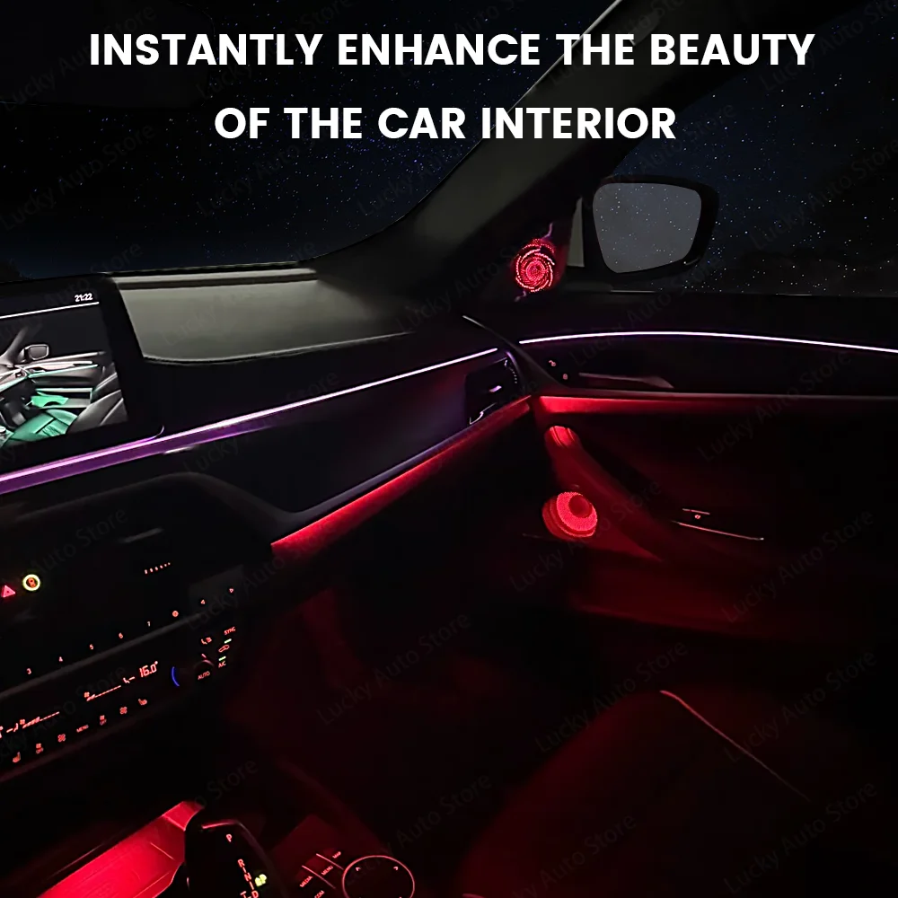 LED 조명 앰비언트 라이트 네 도어 네온 분위기 램프 인테리어 조명 풋 라이트 BMW 5 시리즈 G30 차량용 장식
