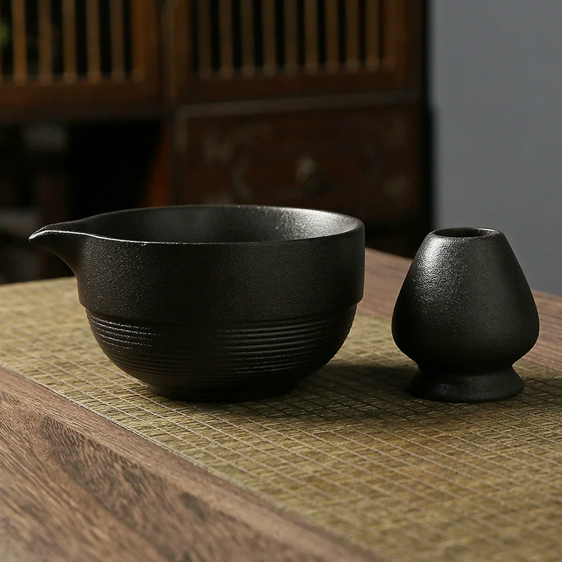 1-4PCSTraditional Matcha Tea Sets For Tea Lovers Birthday Gifts Japanese Matcha Whisk Ceramic Bowl With Spout Tea-making Tools