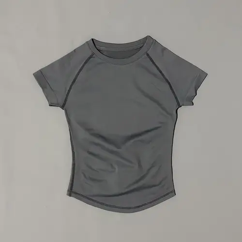 HISTELLO Sport Short Sleeve Top Seamless Yoga Leotard Clothing Women Running Sports T Shirt Workout Shirts Fitness Sports Vest - Image 7