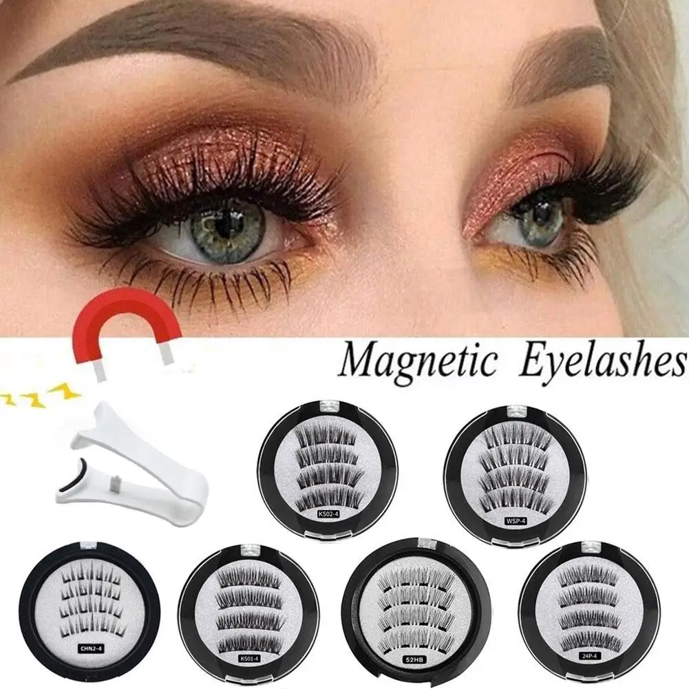 

Magnetic Eyelashes With 5 Magnets 3D False Lashes Natural For Mink Eye lashes Extension Long Reusable faux cils magnetique