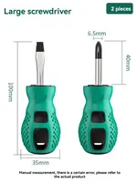 2pcs Radish Head Screwdriver Mini Dual-purpose Screwdriver Inch Half Cross Cross Short Handle Screwdriver Driver 1