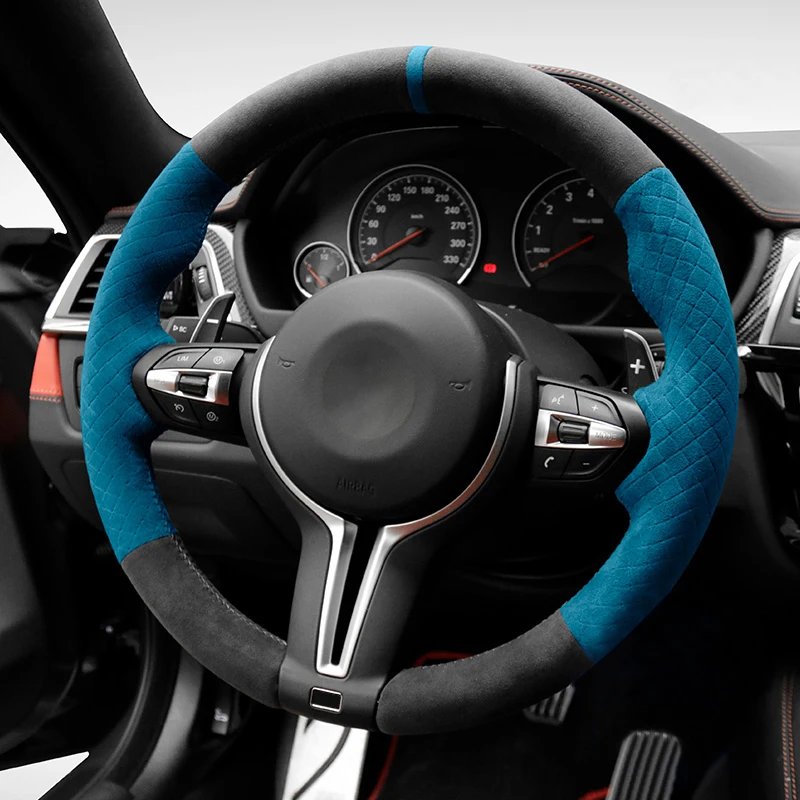 AlcantaraSteeringWheelCoverforBMWMSportF30F31F34F10F11F07
