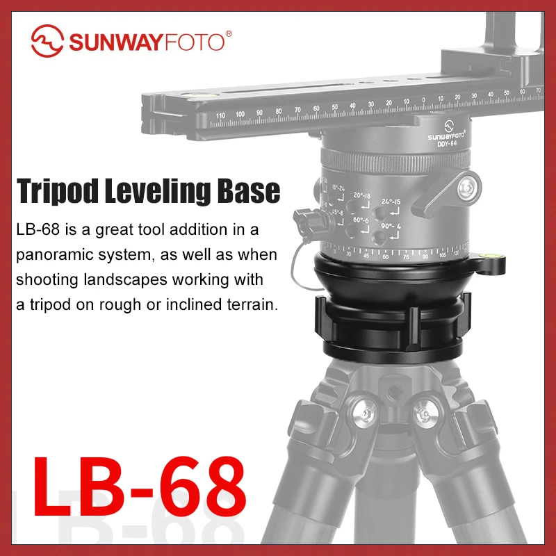 

SUNWAYFOTO LB-68 Leveling Base Tripod Head 22 lbs (10kg) Load Capacity