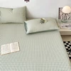 1PC Bed Sheet (Excluding Pillowcases), Soft and Comfortable Grid Bedding Sheet, Suitable for Bedrooms and Guestrooms 4