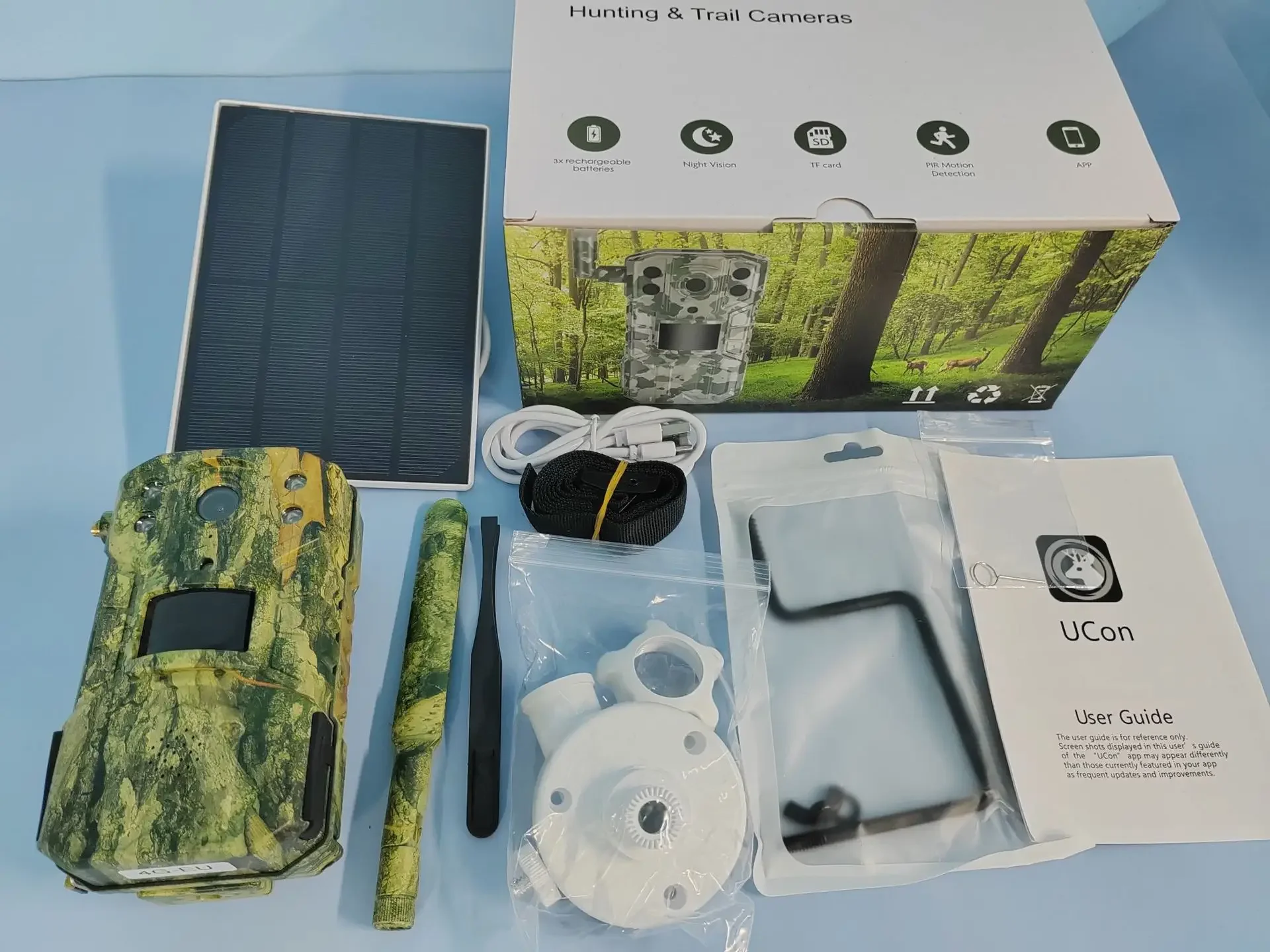 Support Solar Powered Lithium Battery Outdoor 14MP 4G LTE Hunting Camera Infrared Night Vision Wireless Game Hunting Camera