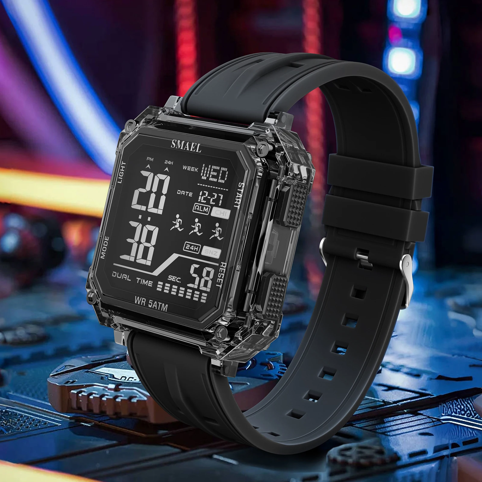 Smael Brand New Men's Led Electronic Watch Waterproof Sports Alarm Clock Multi Functional Fashion Electronic Wrist Watch Gift, Alina Gadgets
