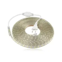 

LED Strip Linght IP67 Waterproof SMD 5050 AC220V Led Strip Flexible Light EU Power Plug 60leds/m 1M 15M 30M Indoor Outdoor Led