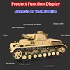 1:16 Metal Launch Bullet Battle Wireless Control Tank 320° Rotate Turret Sound Effect Lighting Barrel Up&Down Simulation RC Tank 3