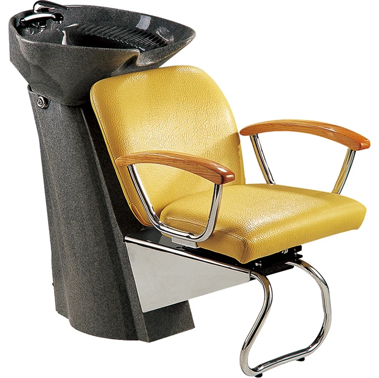 European style design stainless steel base material leather salon furniture shampoo chair