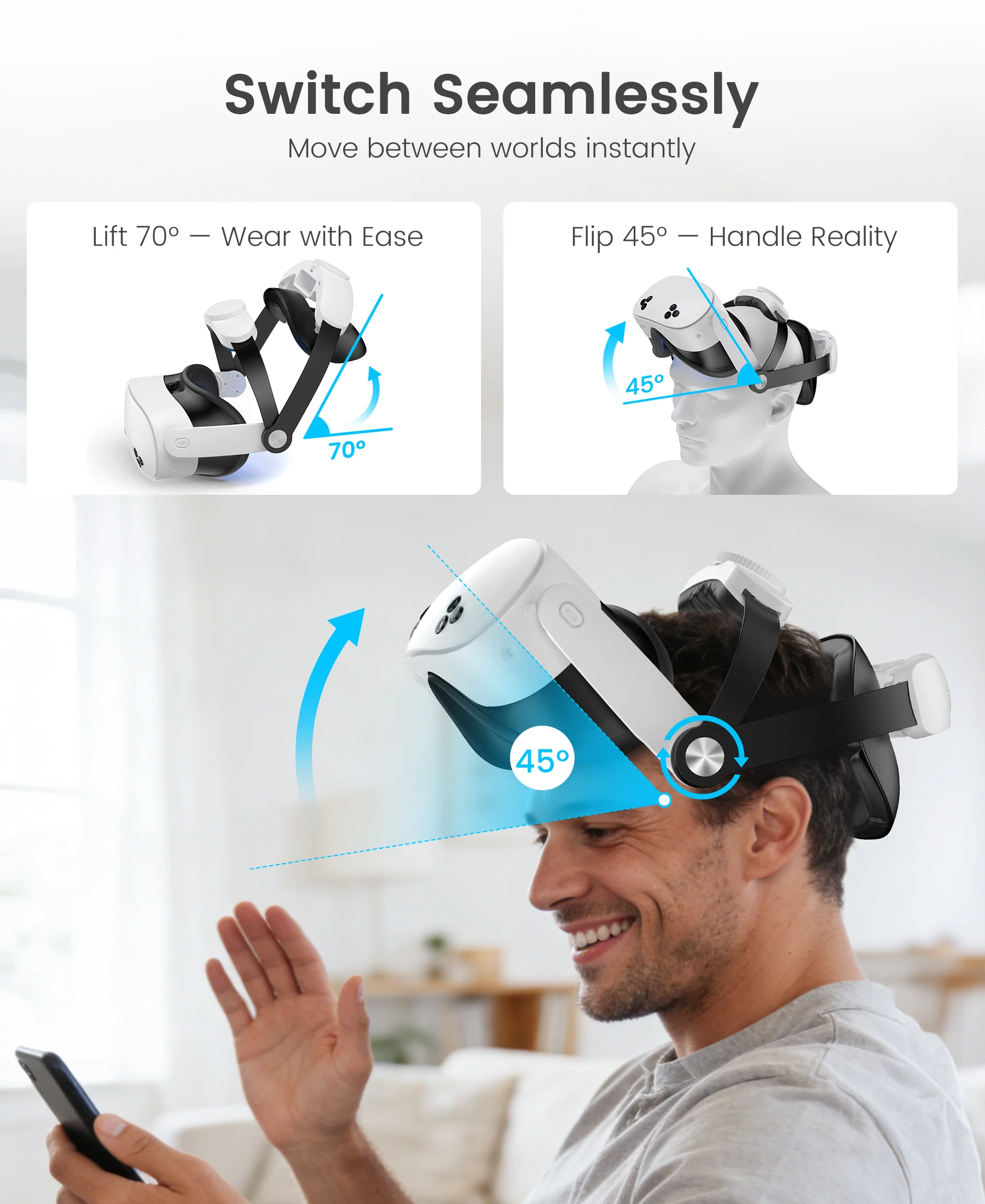 Adjustable Elite Vr Head Strap For Meta Quest 3s Quest 3 And Quest 2_voghion.com