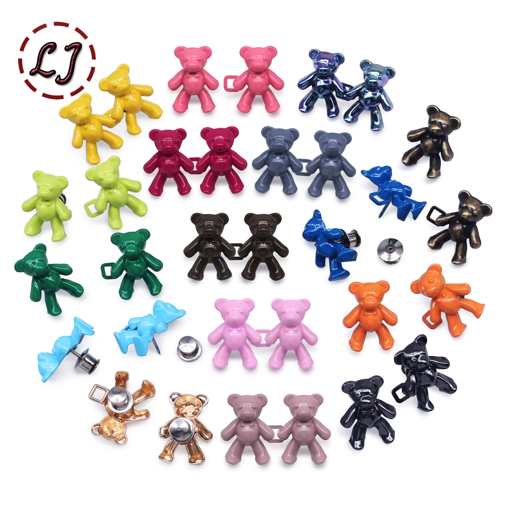 Fibbie Vita Senza Cuciture A Forma Di Orso | Regolabili Per Jeans E Vestiti | Con Bottoni A Pressione - Foto 4