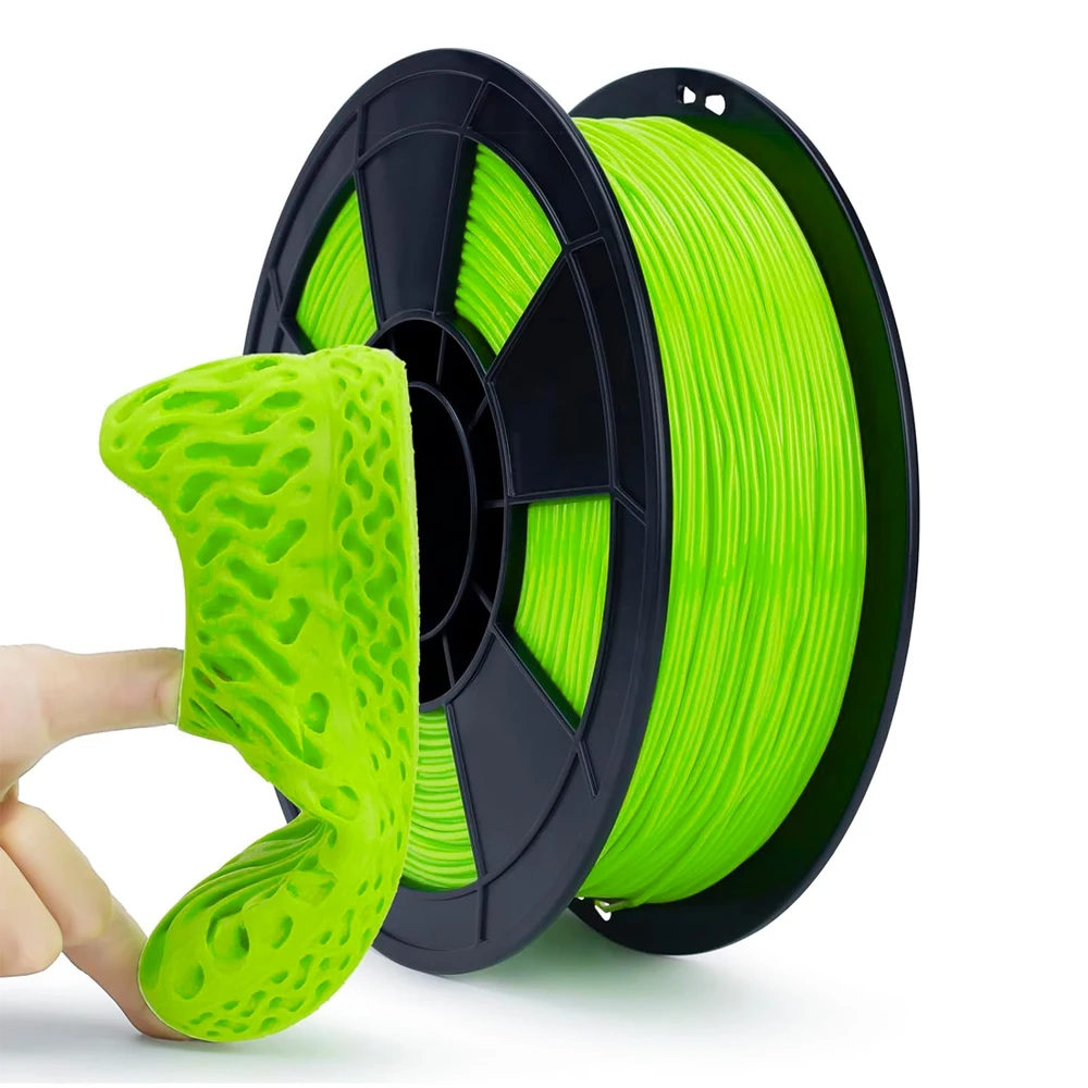 250g 500g 1kg 3D 프린터용 플렉시블 TPU 애플 그린 필라멘트 탄성 1.75mm 3D 프린팅 재료 개별 진공 포장