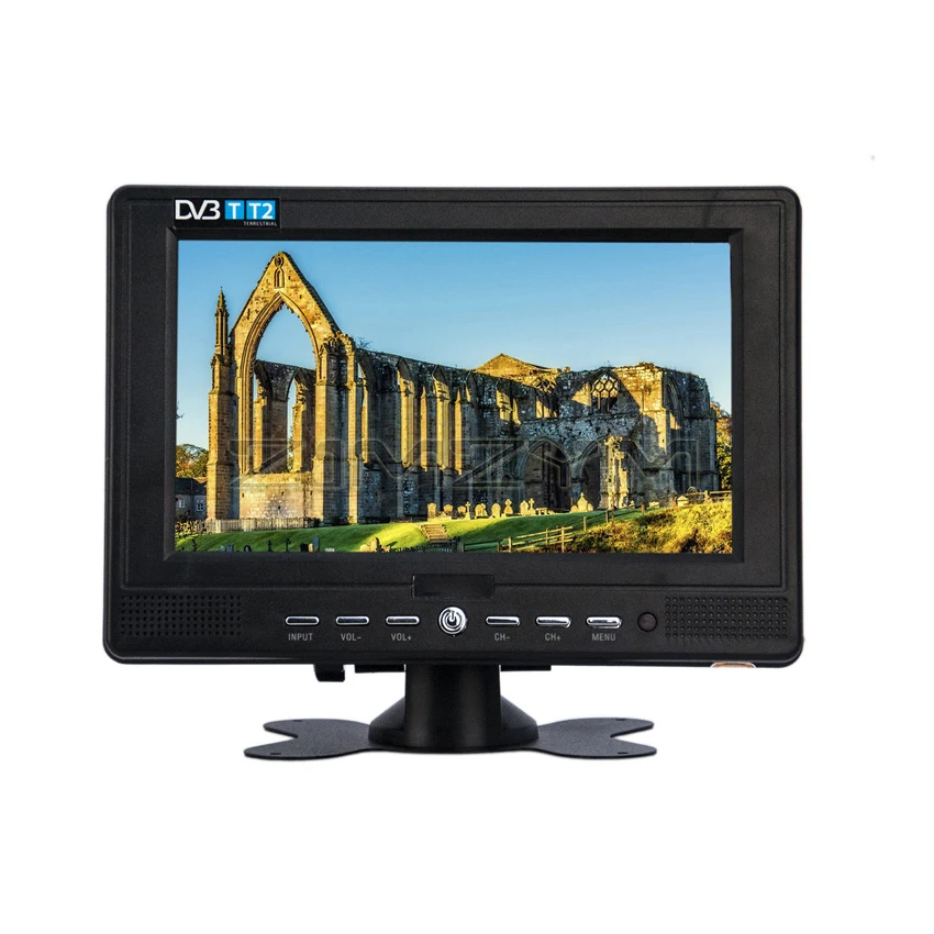 D768 7 inch Portable TV DVB-T2 ATSC Digital and Analog Mini Small Car TV Television Support USB TF AC3 USB FM Built-in Battery