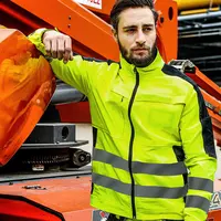 High Visibility Workwear Suit Work Suit Fluorescent Yellow Work Jacket and Pants Set with Multi Pockets Work Wear 2