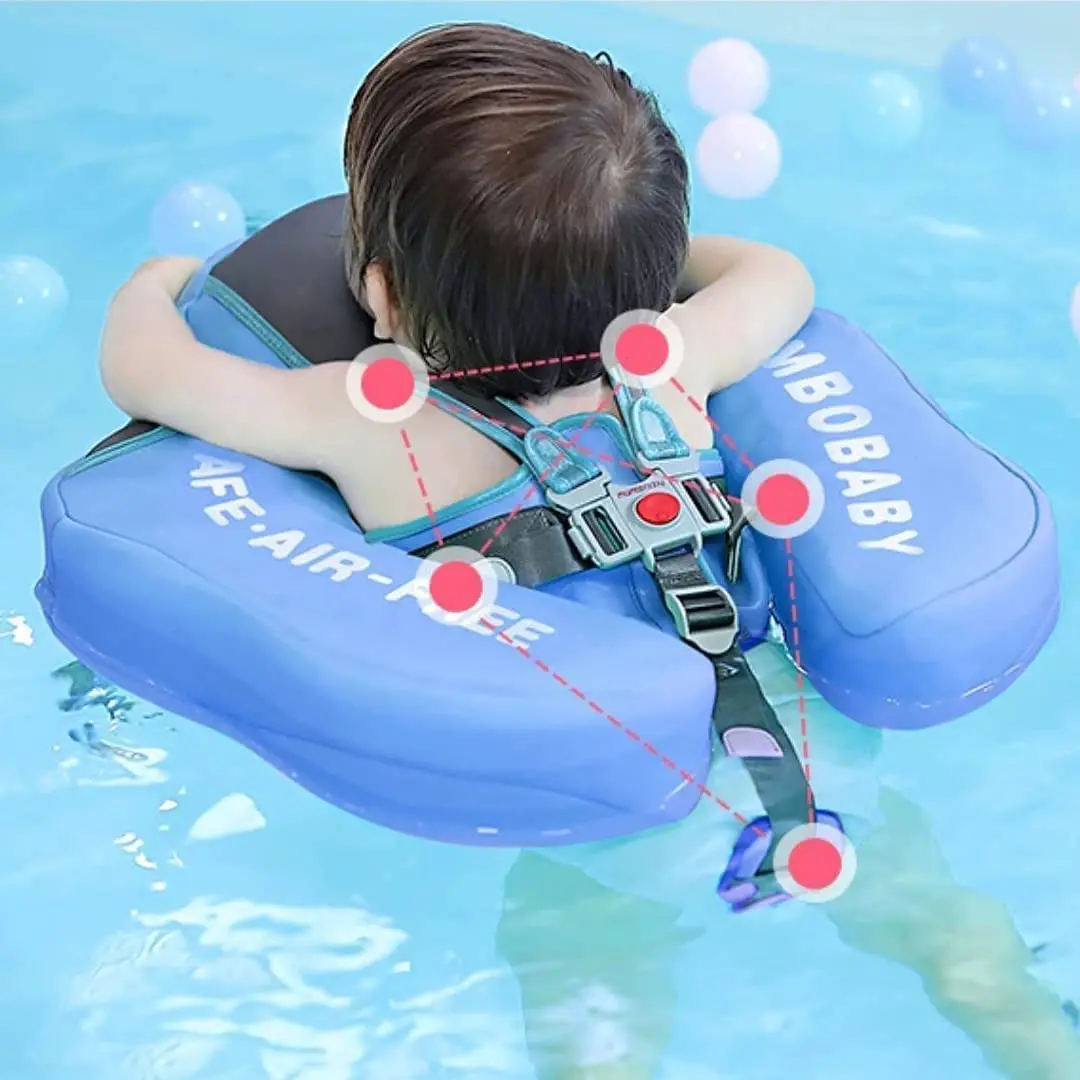Mambobaby Float with Canopy Baby Swim Ring Pool Removable UPF 50+ Sun Canopy Non Inflatable Baby Float Swim Trainer swimming ring swimming pool float