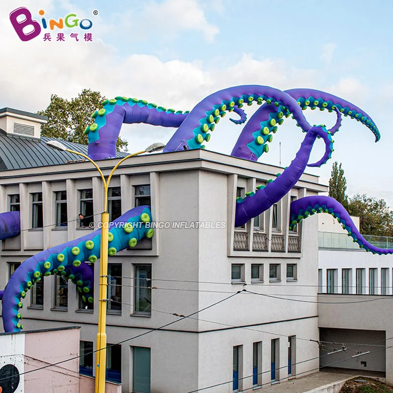 

Inflatable Octopus Tentacle 3-7 Meters High Purple Squid Tube Tentacles Ocean Toy Building Decorative Prop