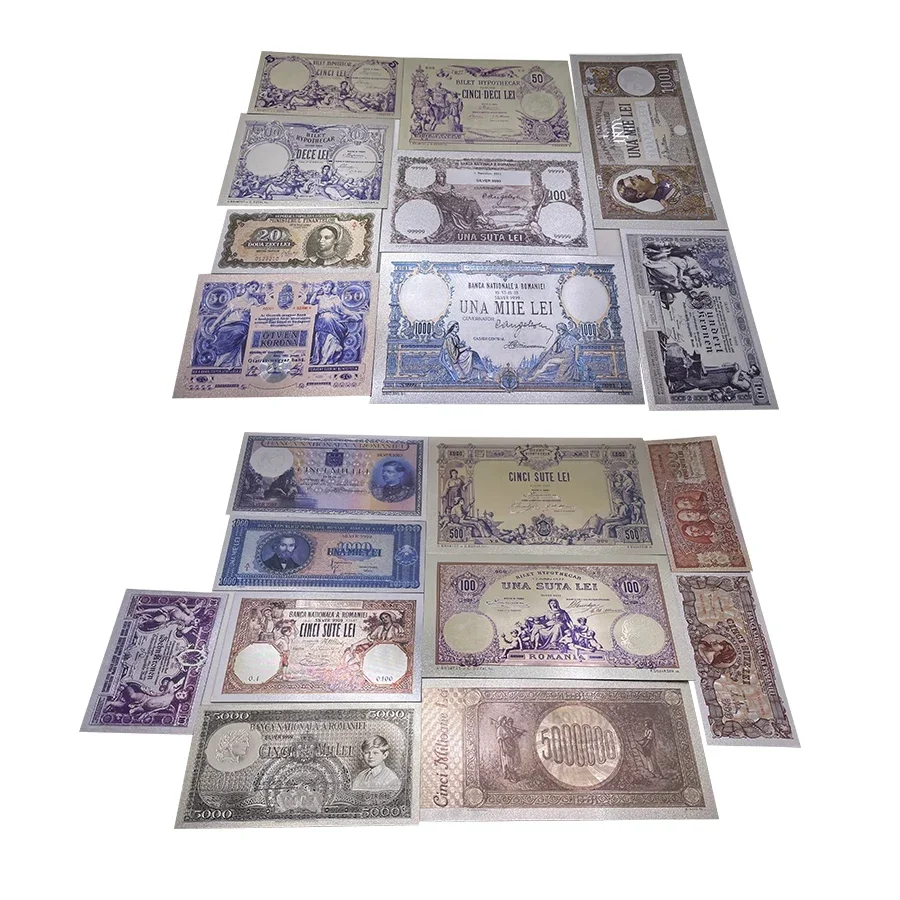 

Classical Lei souvenir Romanian Gold Color Banknote Currency for unification RomaniaSilver Banknote For Gifts and Collection