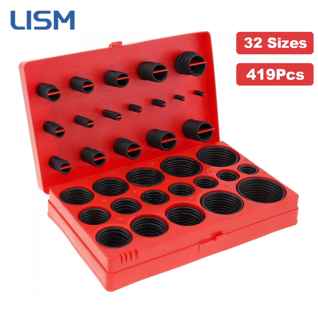 419Pcs Rubber O ring Assortment Kit Sealing Gasket Washers O Ring for