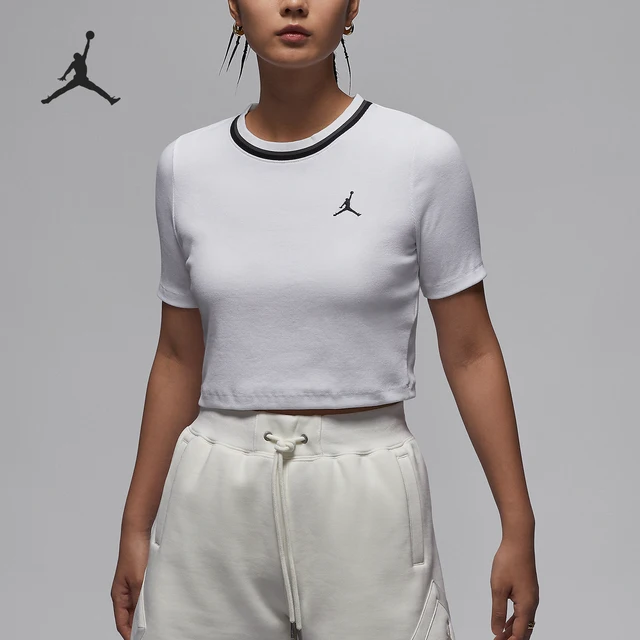 Nike officiel authentique JORDAN femmes respirant coupe ajustée décontracté à manches courtes T-Shirt FV7090-010 1
