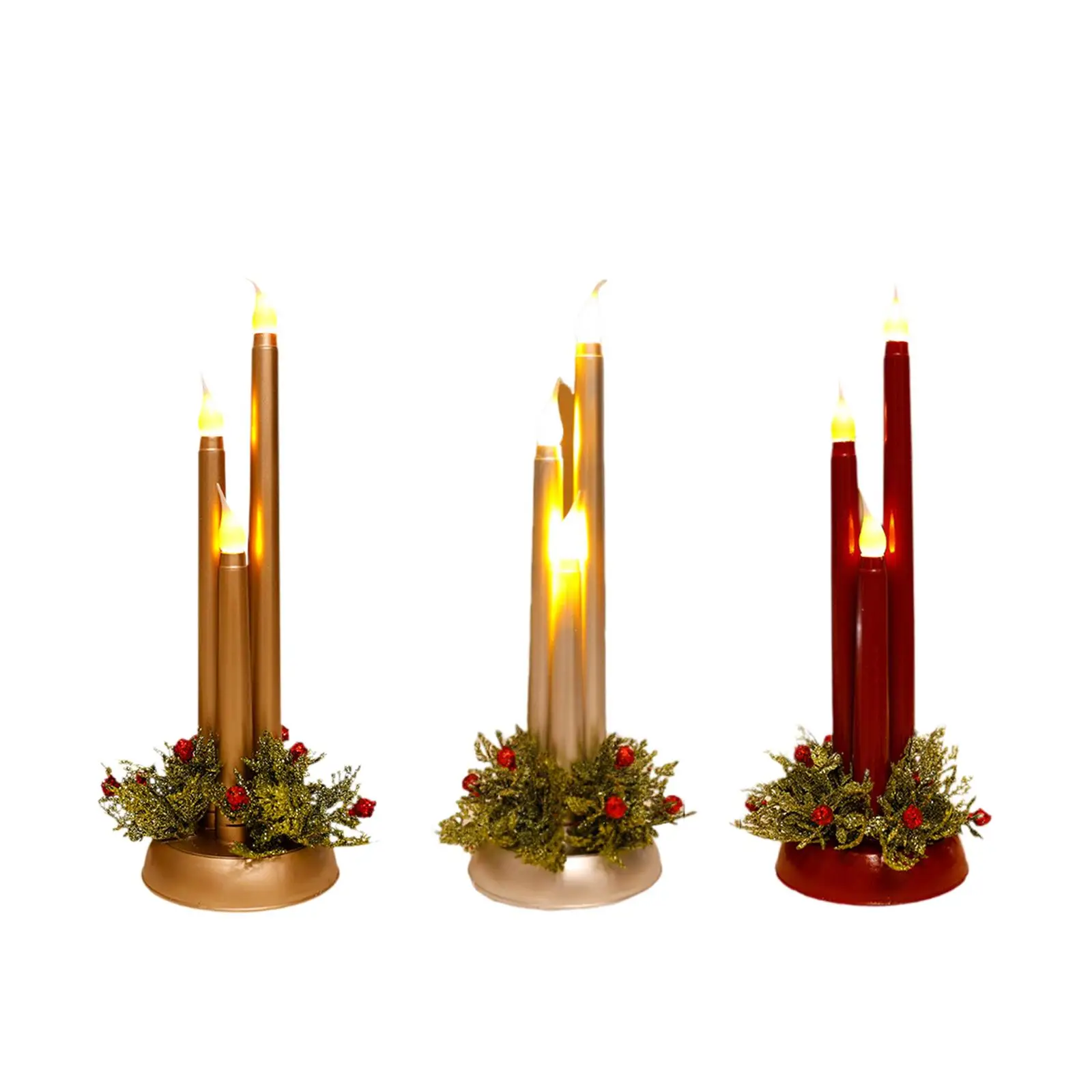 LED Candles, Flameless Christmas Candles, LED Candle Holders, Photo Props,