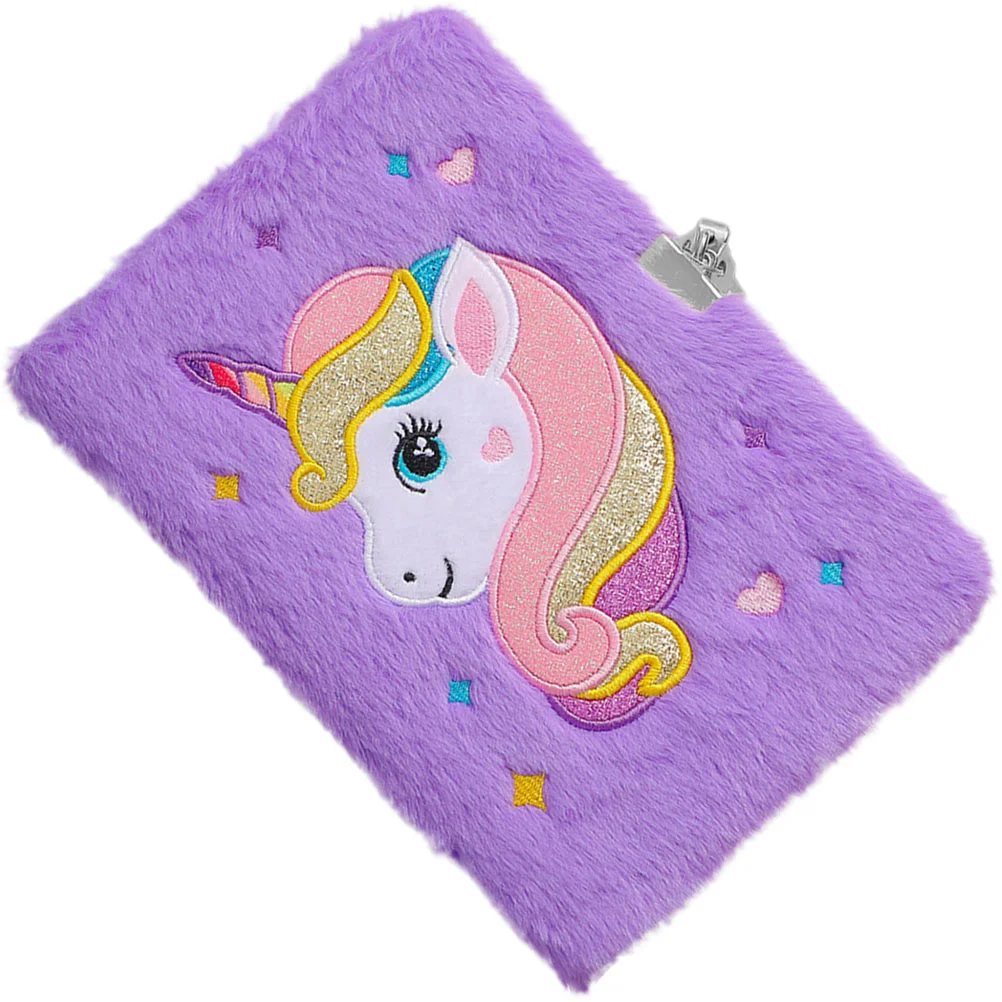 Lock Unicorn Notebook Travel Kid Gifts Animal Diary Metal Unicorns Pattern Notepad Secret for girls Children's diary lock plush notebook kids hairy journal girls unicorns pattern notepad fluffy students stationery decorative kid giftss