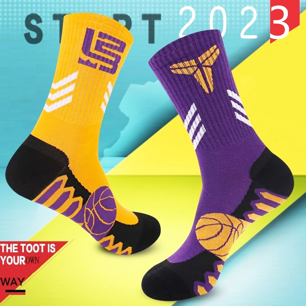 3Pairs New Funny Basketball Socks Men Fashion Cotton Sock Cycling Outdoor Comfortable Soft Breathable Running Football Socks