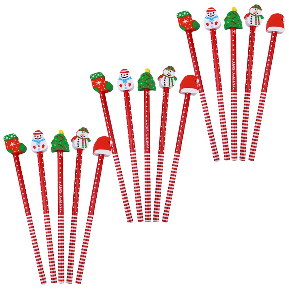 

15pcs Adorable Kid Pencils Christmas Pencils Wooden Pencils Creative School Supplies (Random Style)