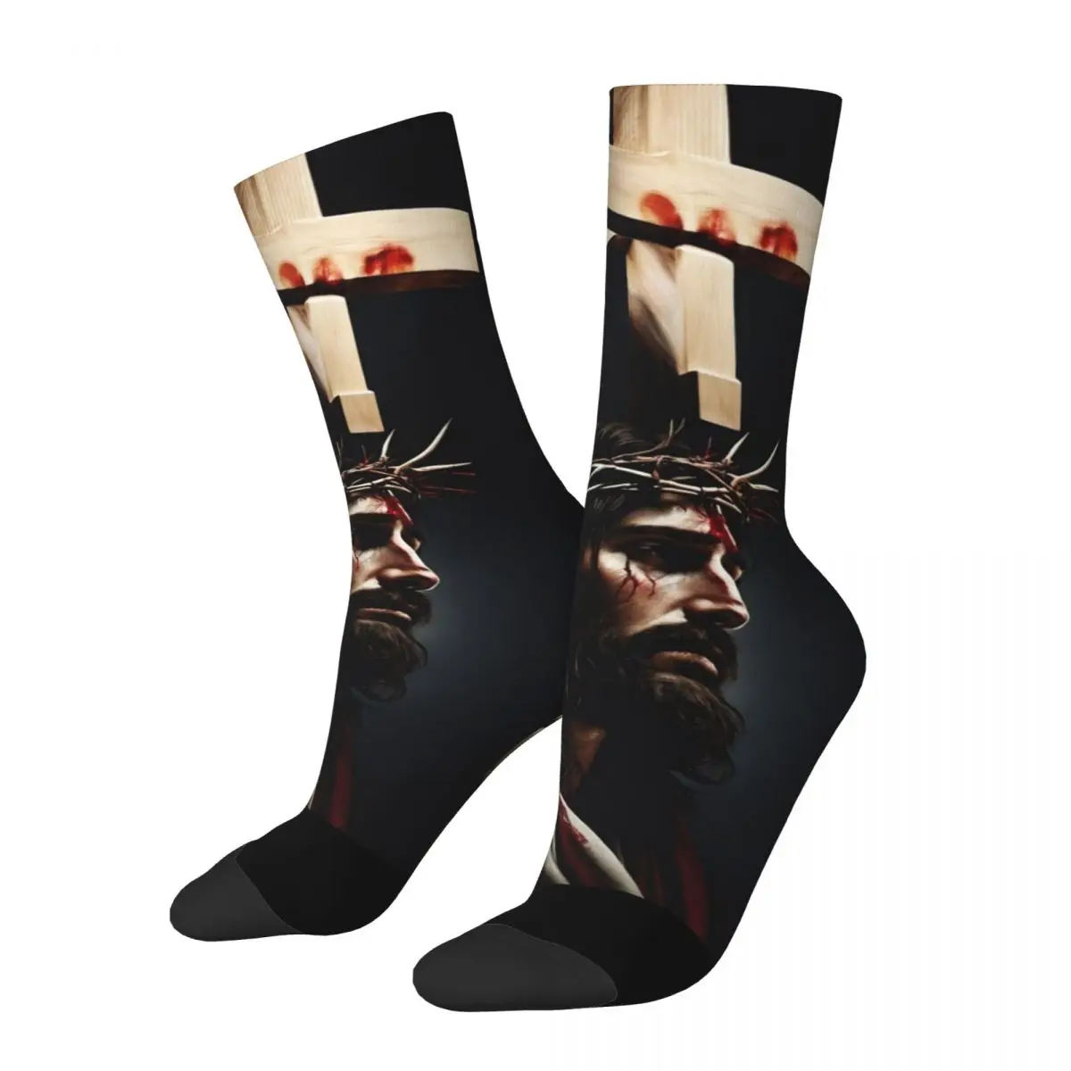 

Jesus Christ Theme Design Crew Socks Merchandise for Unisex Non-slip Sock