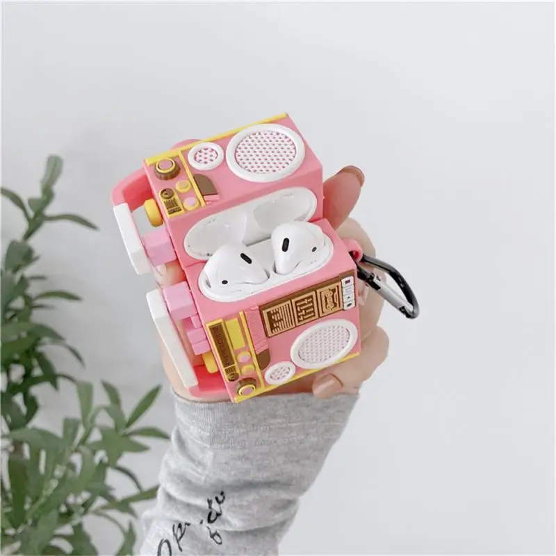 Custodia Per Auricolari In Silicone Per 3 Cover 3D Retro Radio Sound Recorder Cover Per Cuffie Per 1 2 Case