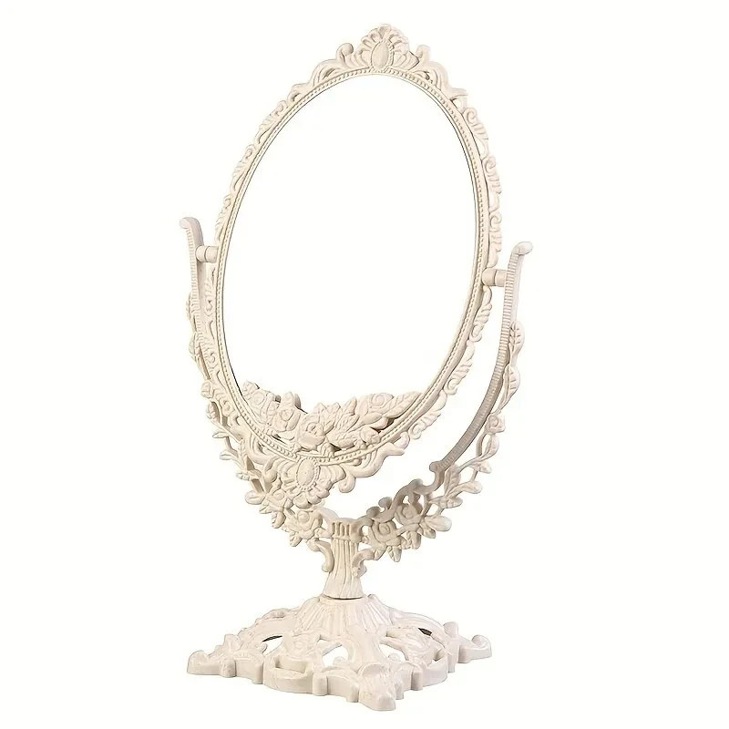 Makeup Mirror Women Desk Table Oval Shape Double Sided