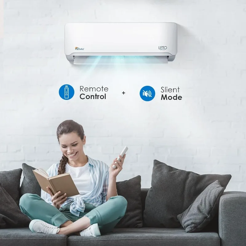 Senville LETO Series Mini Split Air Conditioner Heat Pump, 9000 BTU 208/230V, Inverter, Works with Alexa, 0.75 Ton, White 4